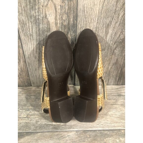 SAS Suntimer Sandal Croc 1in. Heel Open Toe Leather Sandals 7.5N narrow - Picture 4 of 9